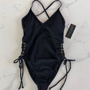 Black one piece swimsuit